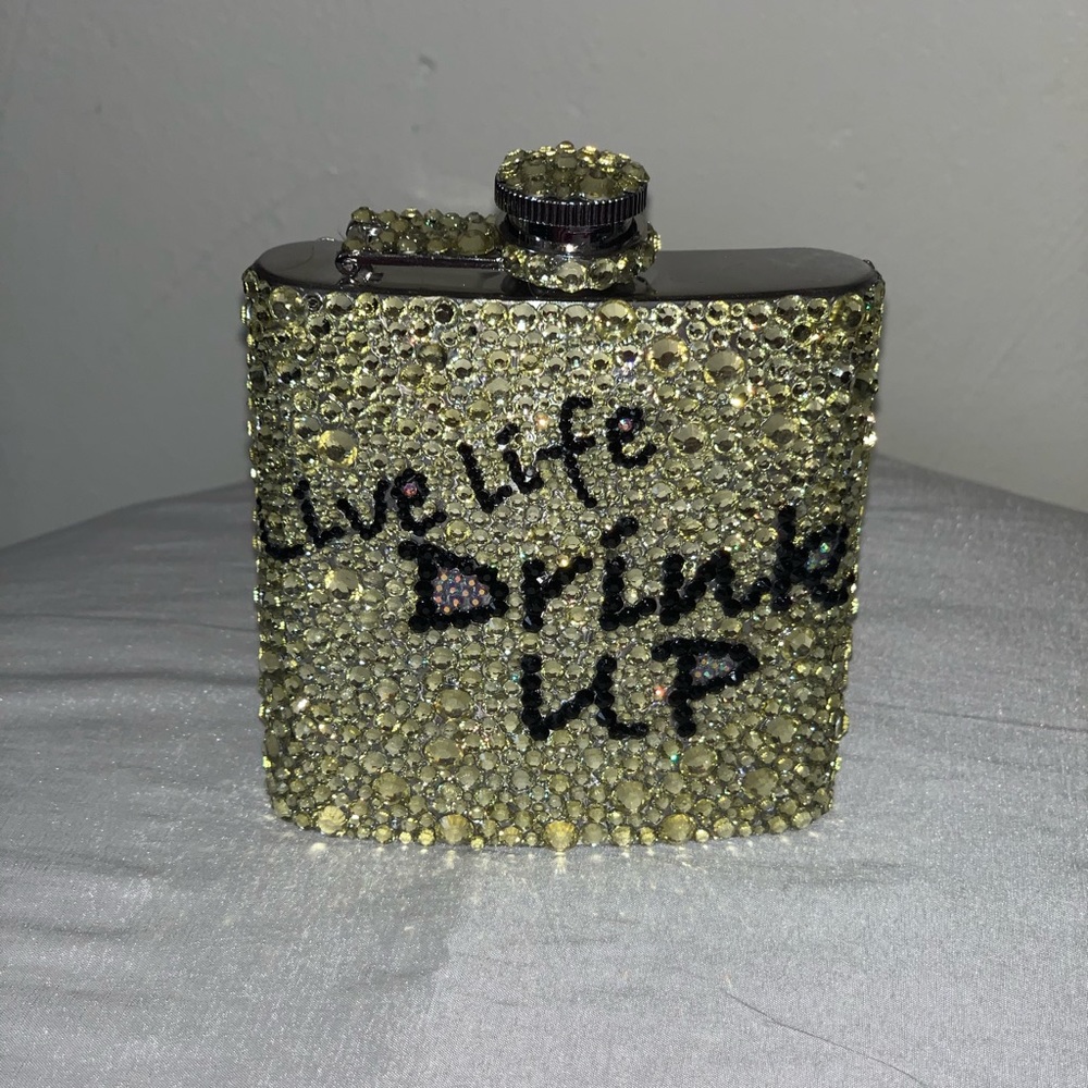 Custom Flask “Live life, Drink up”
